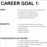 Career Goal Spreadsheet